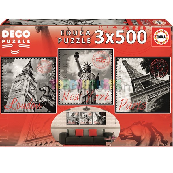 17096/EDU 3x500pcs BIG CITIES /Educa