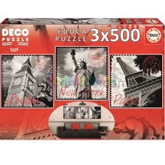 17096/EDU 3x500pcs BIG CITIES /Educa