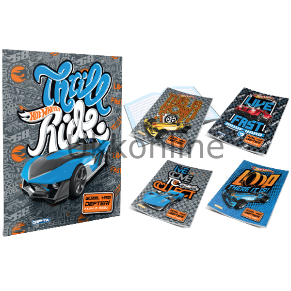 GIPTA GÜZELYAZI DEFTERİ HOTWHEELS DİKİŞLİ A-4 40 Y