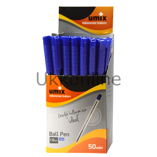UMİX BALL PEN 1.0mm 50 Lİ KUTU MAVİ