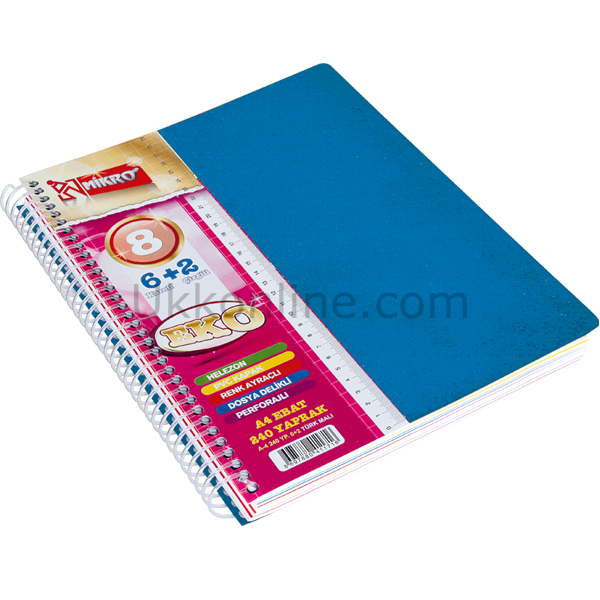 MİKRO AYRAÇLI DEFTER PP KAPAK A-4 EKO 6+2 240 YP