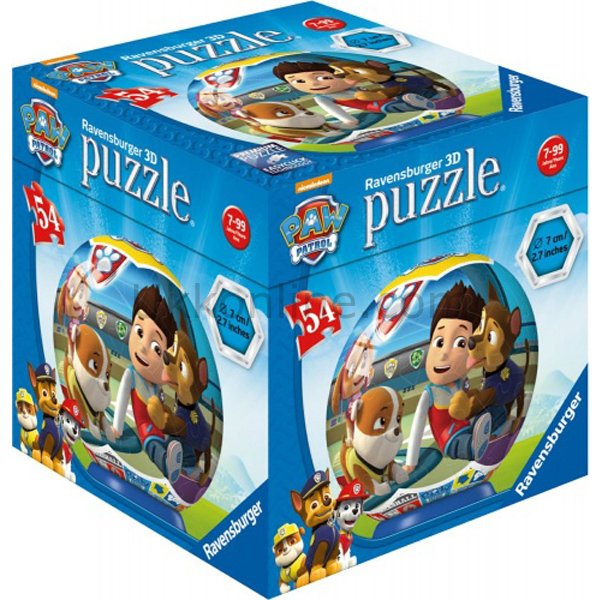 RPL119172 54pcs PUZBALL PAW PATROL Puzzle /3 boyutlu plastik /Ravensburger