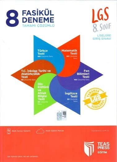 Teas Press 8. Sınıf LGS Tamamı Çözümlü 8 Fasikül Deneme 2019