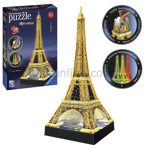 RPB125791 3D EYFEL (Parlayan) 3D Puzzle /Ravensburger