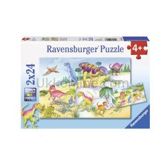 RPK091188 RENKLİ DİNAZORLAR 2x24p Puzzle /Ravensburger