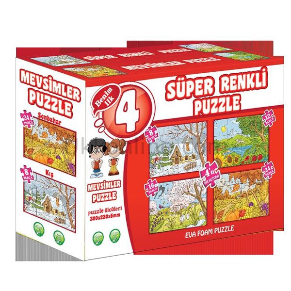 2488  MEVSİMLER SÜPER RENKLİ PUZZLE 4LÜ