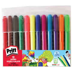 PRİTT KEÇELİ KALEM 12 RENK JUMBO YUVARLAK UÇ